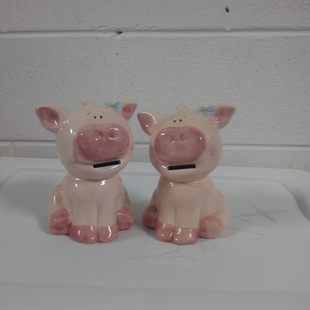 Vintage twin Piggy Banks